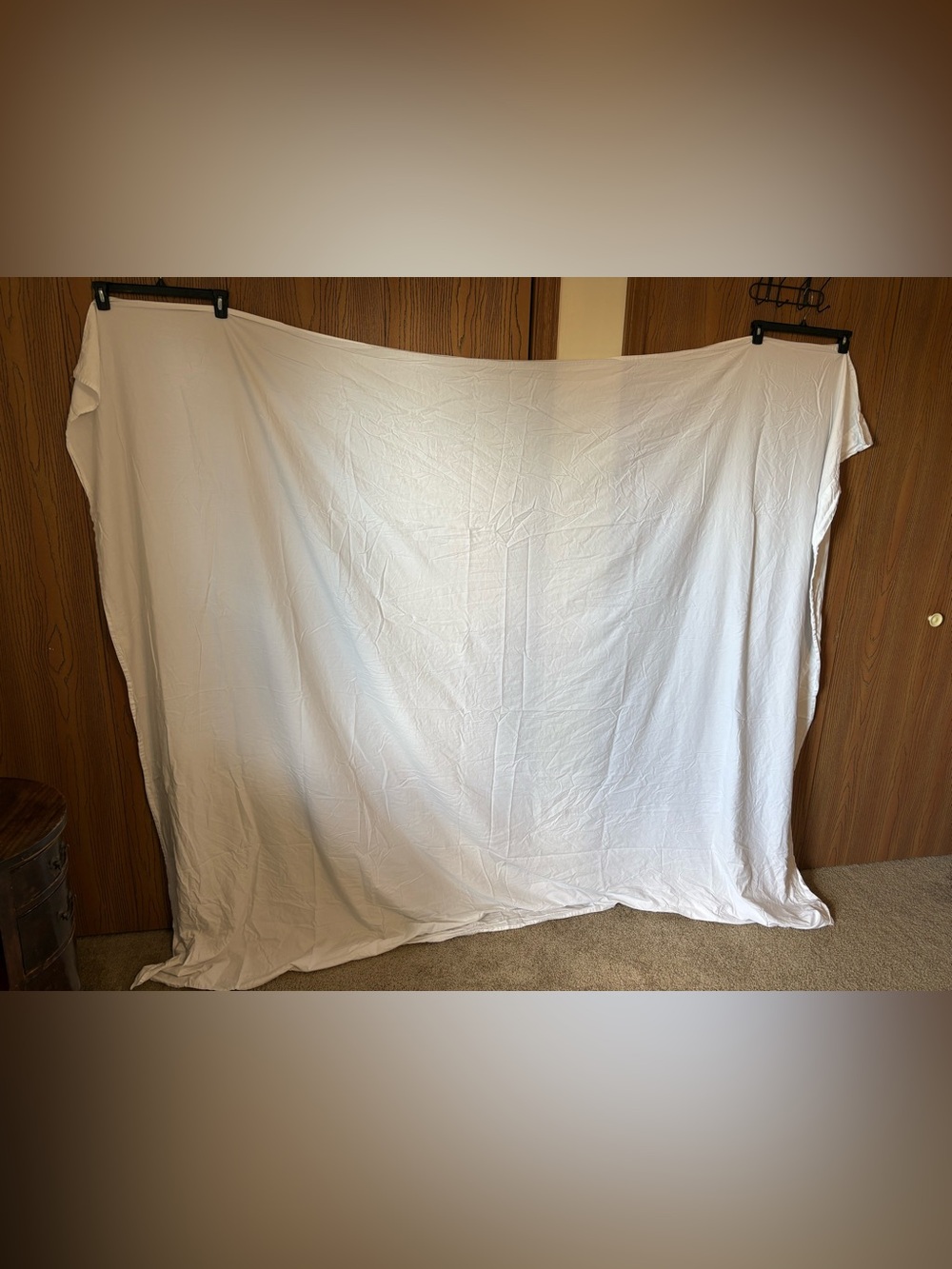 100% Cotton Full Sized White Sheet Set with 2 Matching Pillow Cases - Picture 2 of 6